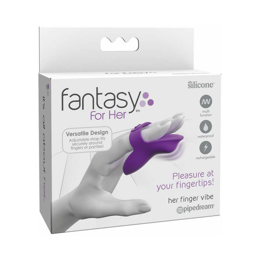FANTASY FOR HER RECHARGEABLE ADJUSTABLE SILICONE HER FINGER VIBE PURPLE