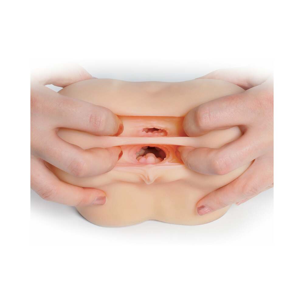 PDX BRANDS - PDX FUCK ME SILLY TO GO PETITE FANTASY BUBBLE BUTT DUAL ENTRY STROKER BEIGE