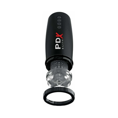 PDX ELITE MOTOBATOR 2 RECHARGEABLE THRUSTING VIBRATING MASTURBATOR CLEAR/BLACK