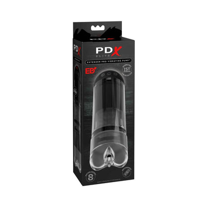 PDX ELITE EXTENDER PRO RECHARGEABLE VIBRATING PENIS PUMP CLEAR/BLACK