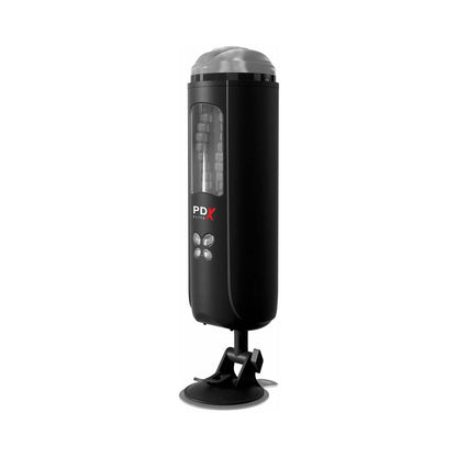 PDX BRANDS - PDX ELITE ULTIMATE MILKER GYRATING SUCTION STROKER WITH AUDIO AND SUCTION CUP CLEAR/BLACK