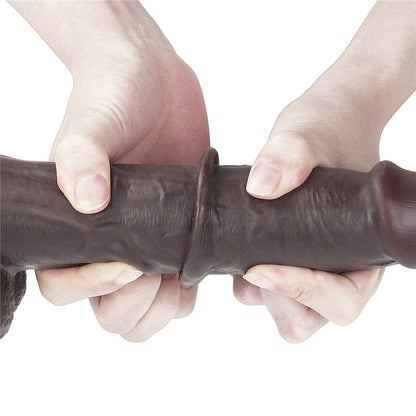 LOVETOY - 9,0'' SLIDING SKIN DUAL LAYER DONG BLACK