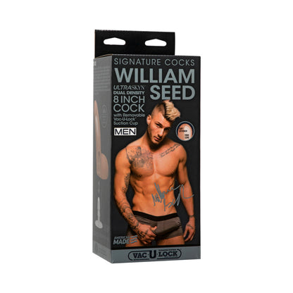 SIGNATURE COCKS - WILLIAM SEED - 8IN ULTRASKYN COCK W/REMOVABLE VAC-U-LOCK SUCTION CUP VANILLA