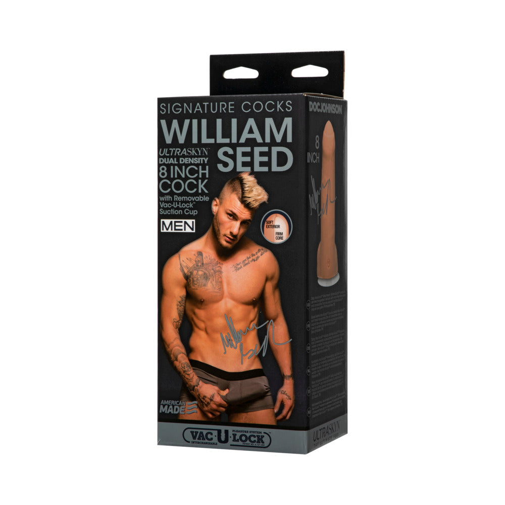 SIGNATURE COCKS - WILLIAM SEED - 8IN ULTRASKYN COCK W/REMOVABLE VAC-U-LOCK SUCTION CUP VANILLA