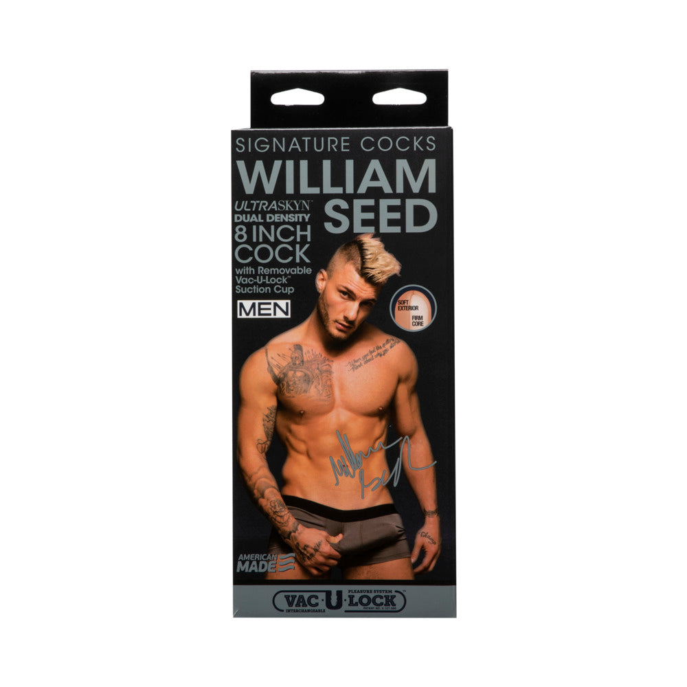 SIGNATURE COCKS - WILLIAM SEED - 8IN ULTRASKYN COCK W/REMOVABLE VAC-U-LOCK SUCTION CUP VANILLA