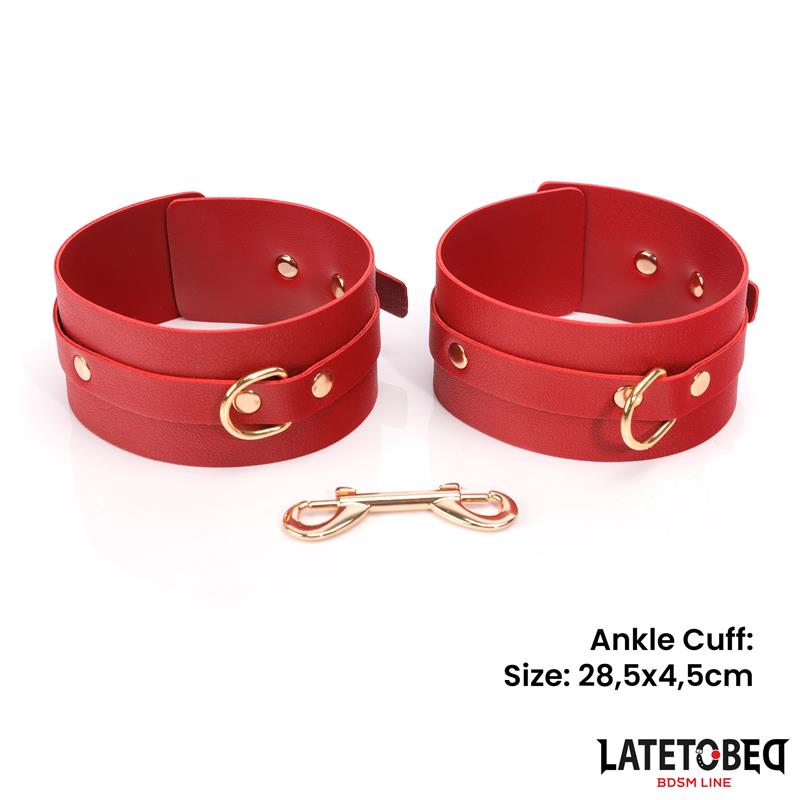 LATETOBED BDSM LINE - 7 PCS BONDAGE SET WITH CARRY BAG RED