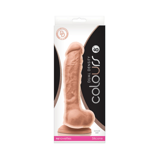 COLOURS DUAL DENSITY 8 IN. DILDO BEIGE
