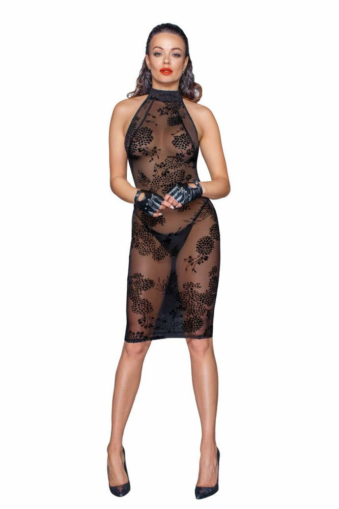 NOIR HANDMADE - MIDI TULLE DRESS WITH VELVET STRAPS IN THE BACK - M