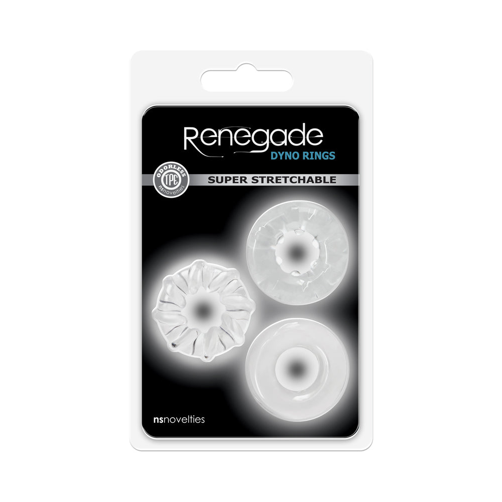 NS NOVELTIES - RENEGADE DYNO RINGS 3-PACK CLEAR