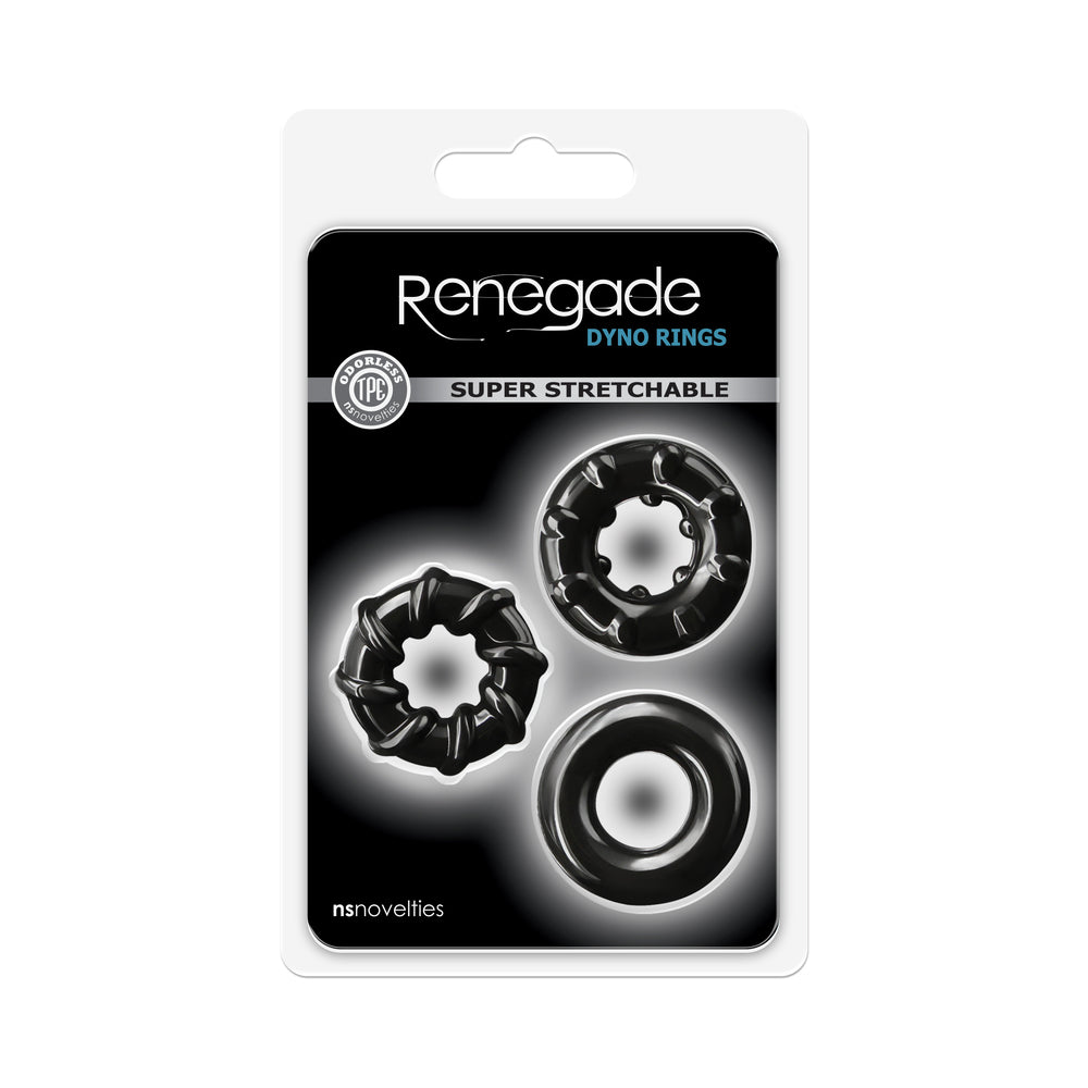 NS NOVELTIES - RENEGADE DYNO RINGS 3-PACK BLACK
