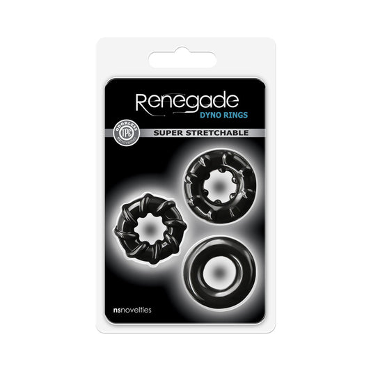 NS NOVELTIES - RENEGADE DYNO RINGS 3-PACK BLACK