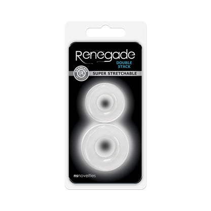 NS NOVELTIES - RENEGADE DOUBLE STACK COCK RINGS 2-PACK CLEAR