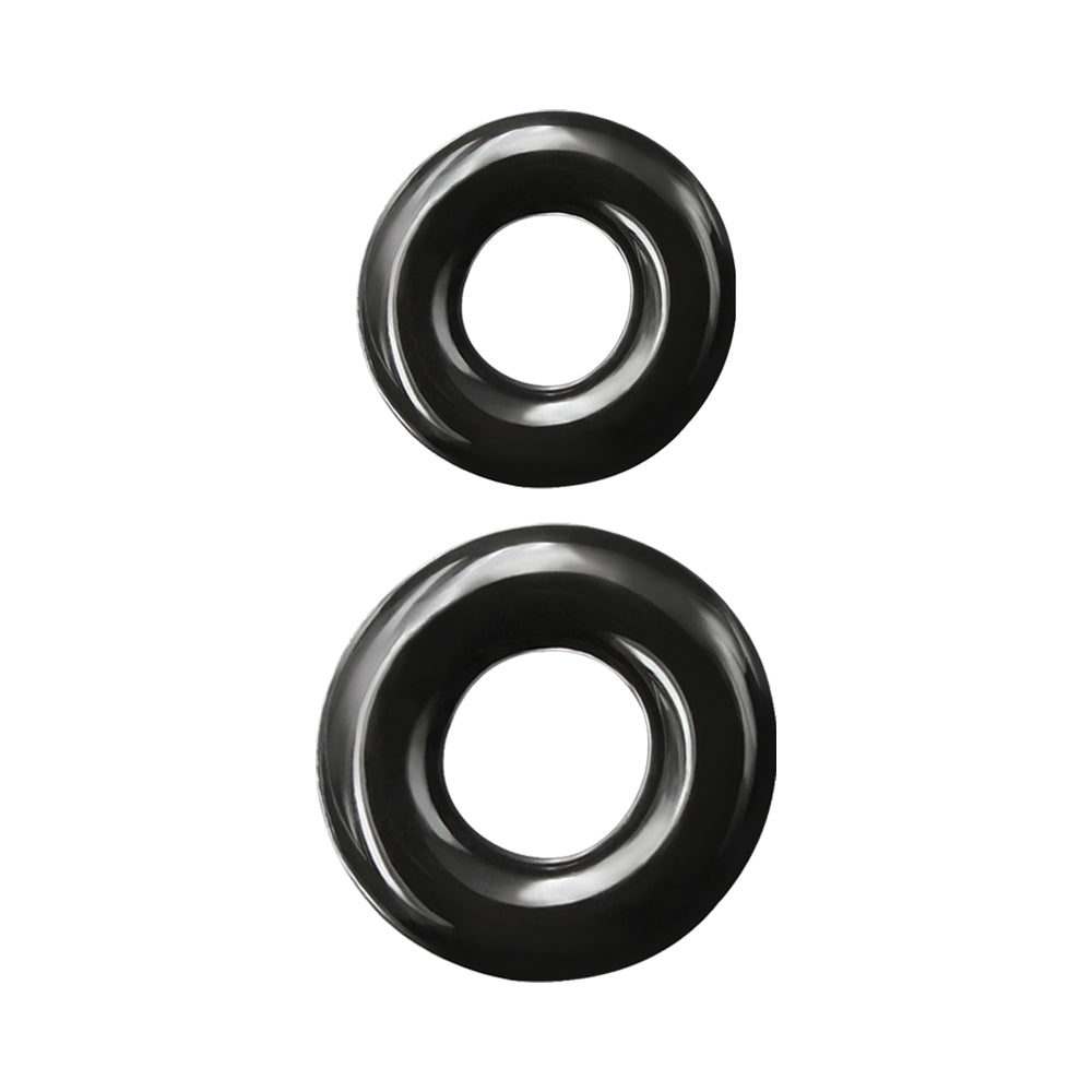 NS NOVELTIES - RENEGADE DOUBLE STACK COCK RINGS 2-PACK BLACK