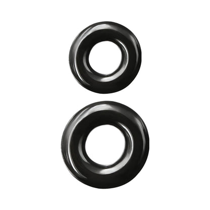 NS NOVELTIES - RENEGADE DOUBLE STACK COCK RINGS 2-PACK BLACK