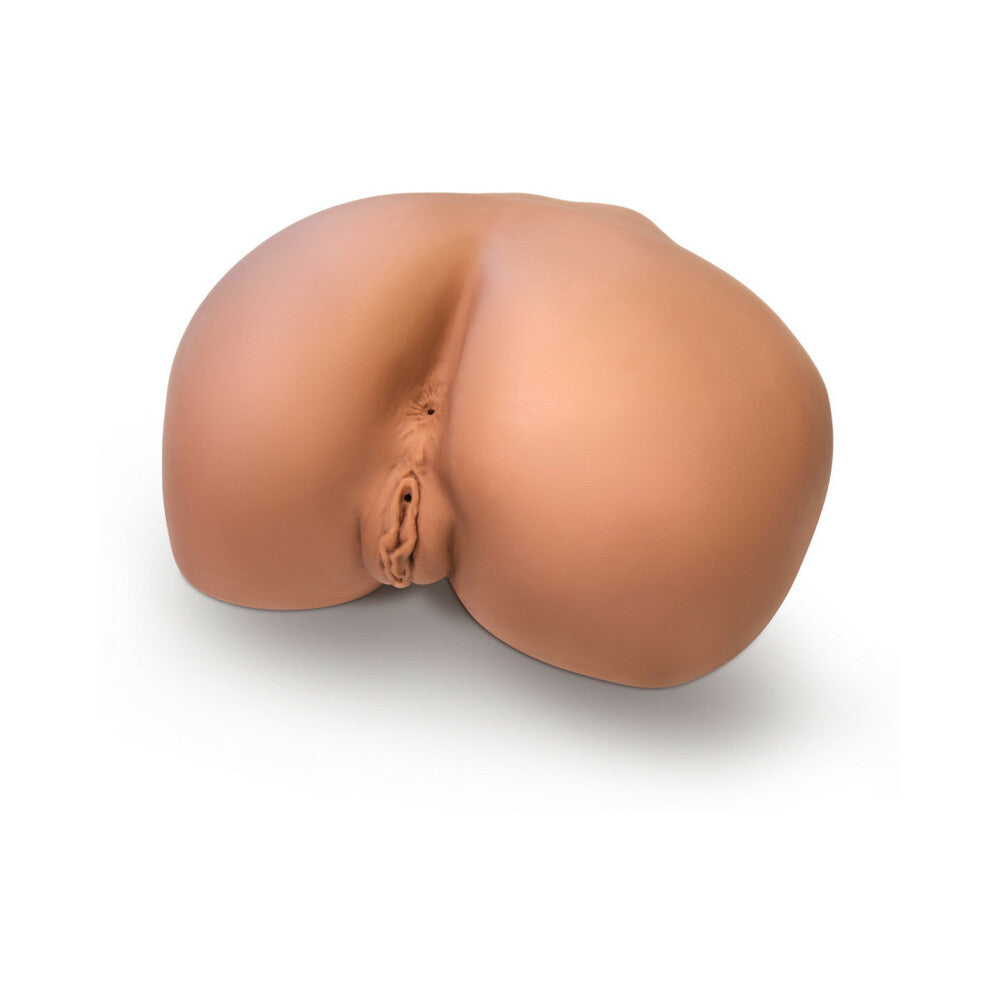 X5 MEN RITA DUAL ENTRY MASTURBATOR WITH REMOTE-CONTROLLED BULLET VIBRATOR TAN