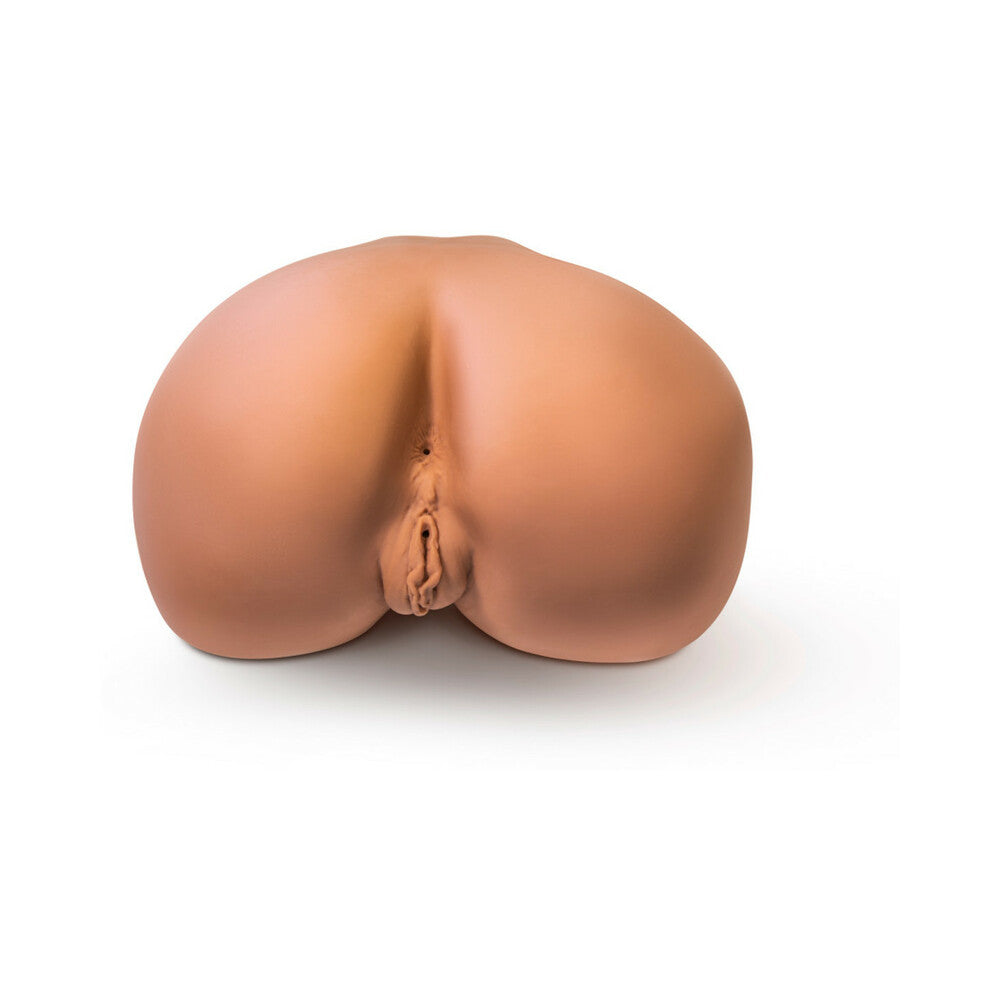 X5 MEN RITA DUAL ENTRY MASTURBATOR WITH REMOTE-CONTROLLED BULLET VIBRATOR TAN