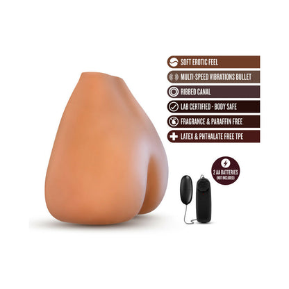 X5 MEN RITA DUAL ENTRY MASTURBATOR WITH REMOTE-CONTROLLED BULLET VIBRATOR TAN