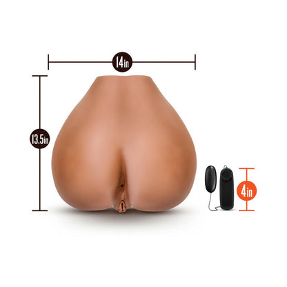 X5 MEN RITA DUAL ENTRY MASTURBATOR WITH REMOTE-CONTROLLED BULLET VIBRATOR TAN