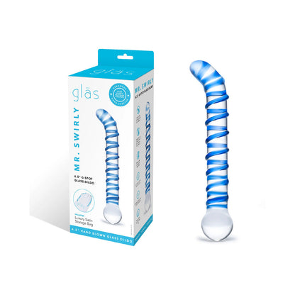 GLAS MR. SWIRLY 6.5 IN. G-SPOT GLASS DILDO
