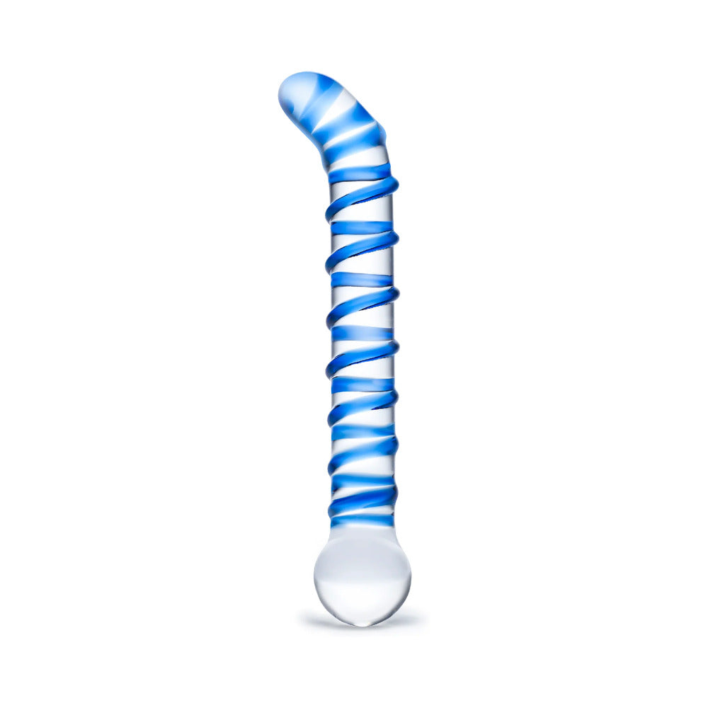GLAS MR. SWIRLY 6.5 IN. G-SPOT GLASS DILDO