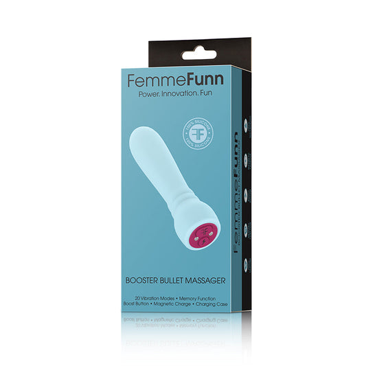 FEMMEFUNN - BOOSTER BULLET MASSAGER RECHARGEABLE SILICONE VIBRATOR LIGHT BLUE