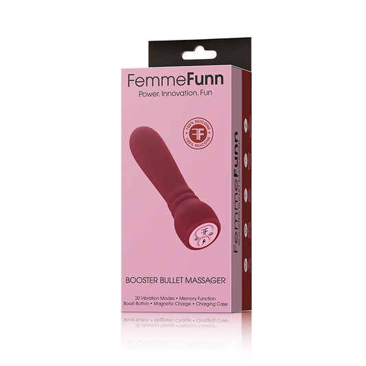 FEMMEFUNN - BOOSTER BULLET MASSAGER RECHARGEABLE SILICONE VIBRATOR MAROON