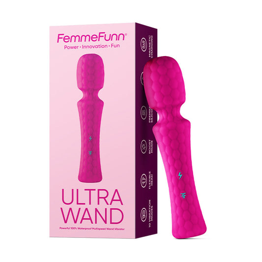 FEMMEFUNN - ULTRA WAND RECHARGEABLE FLEXIBLE TEXTURED SILICONE VIBRATOR