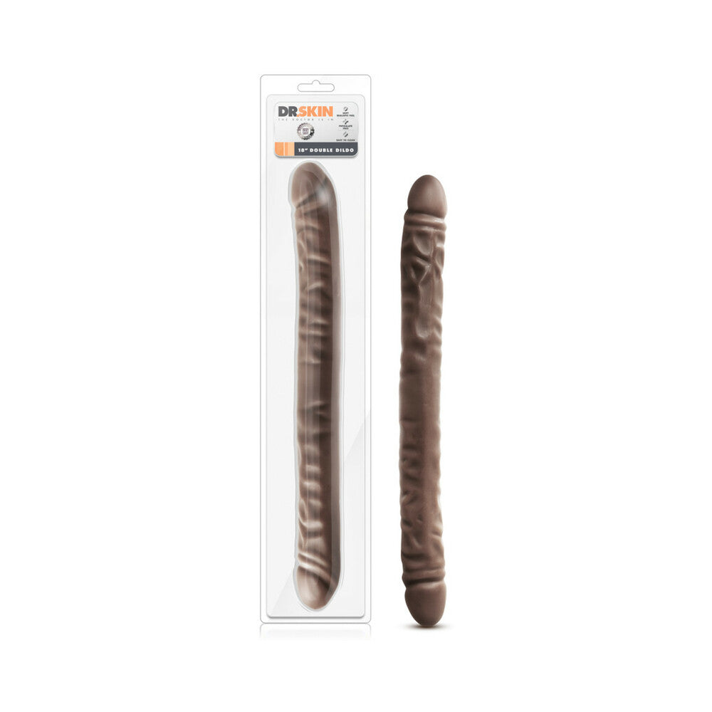 DR. SKIN 18 IN. DOUBLE DILDO BROWN