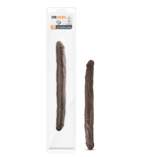 BLUSH - DR. SKIN 14 IN. DOUBLE DILDO BROWN