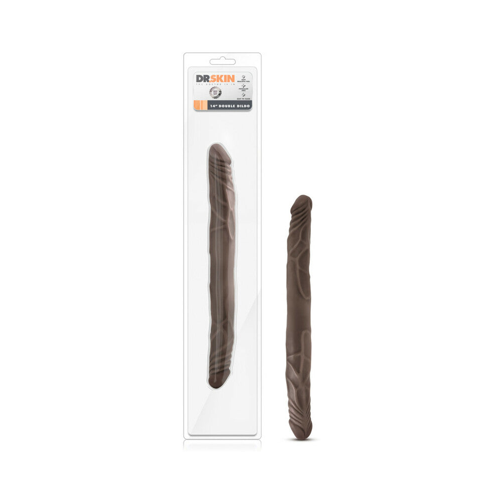 DR. SKIN 14 IN. DOUBLE DILDO BROWN