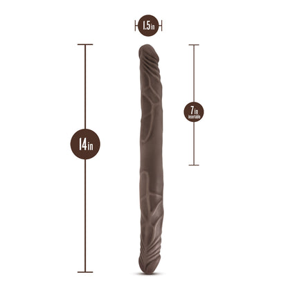 DR. SKIN 14 IN. DOUBLE DILDO BROWN
