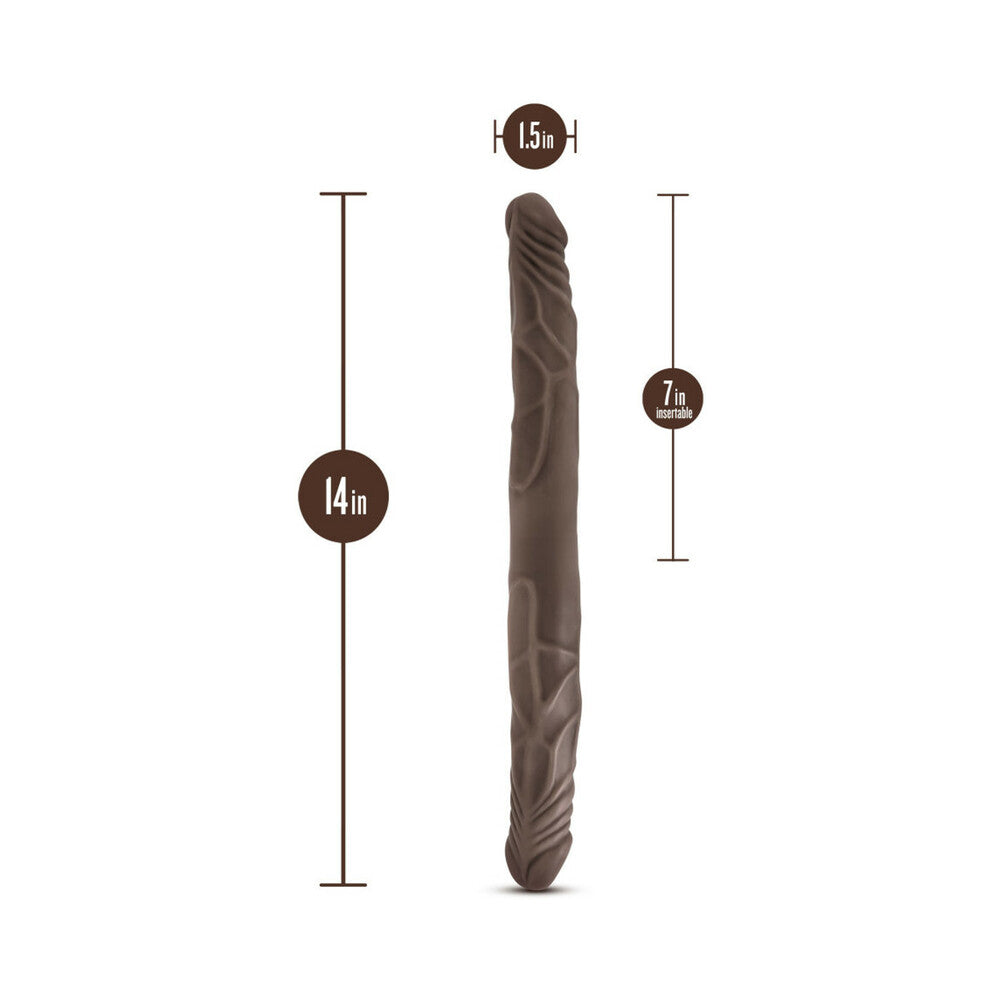DR. SKIN 14 IN. DOUBLE DILDO BROWN