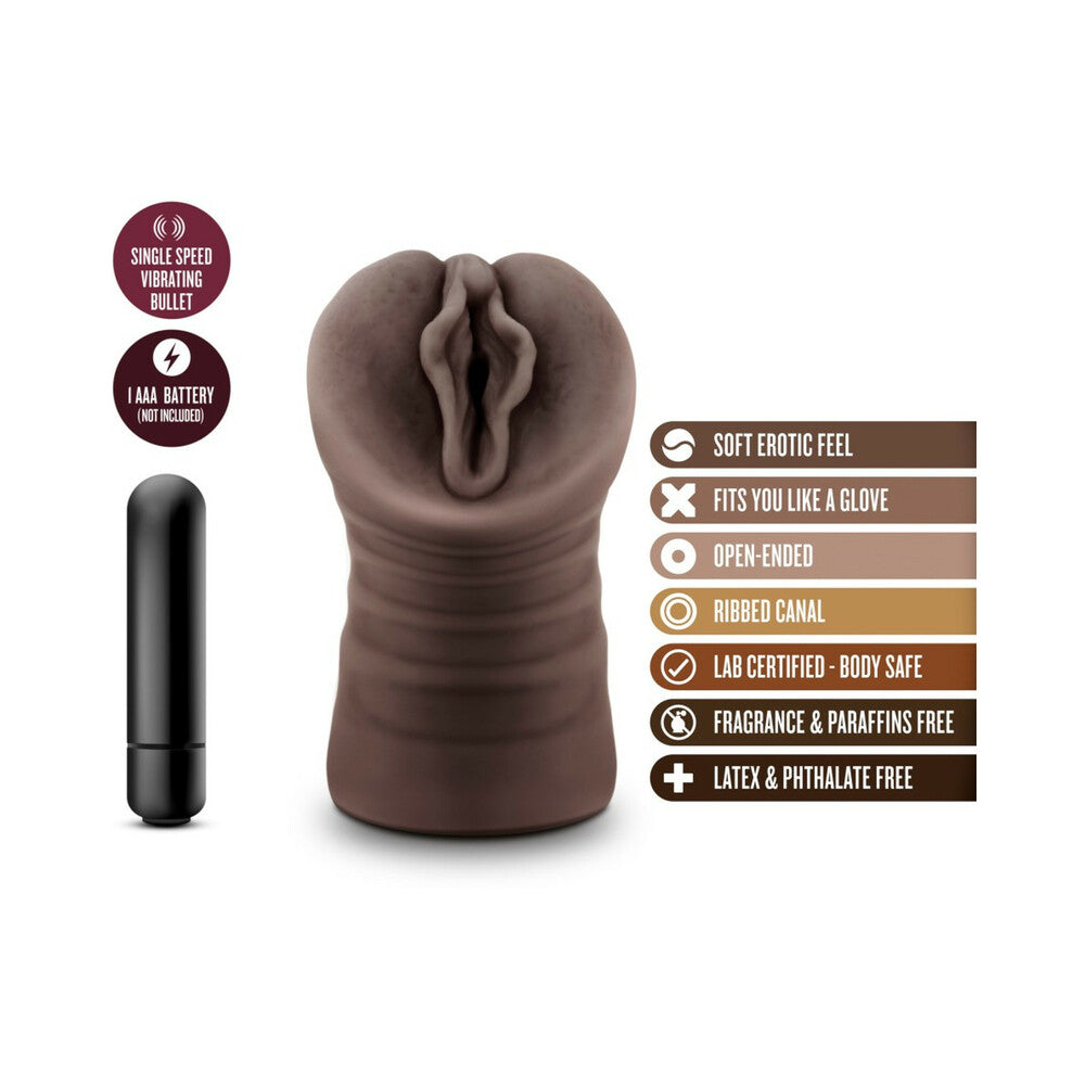 BLUSH - ESTIMULADOR VAGINAL HOT CHOCOLATE ALEXIS CON VIBRADOR TIPO BALA MARRÓN
