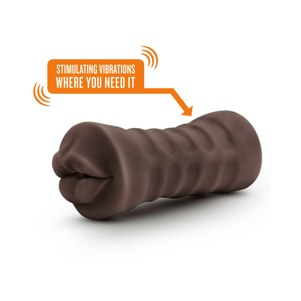 HOT CHOCOLATE RENEE ORAL STROKER WITH BULLET VIBRATOR BROWN