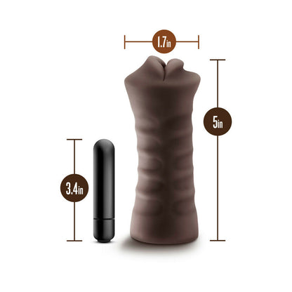 HOT CHOCOLATE RENEE ORAL STROKER WITH BULLET VIBRATOR BROWN