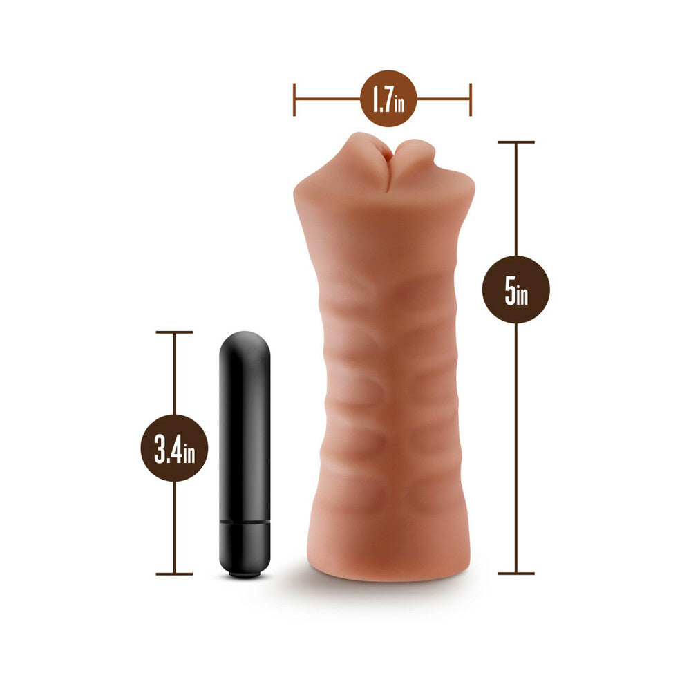 M FOR MEN ISABELLA ORAL STROKER WITH BULLET VIBRATOR TAN