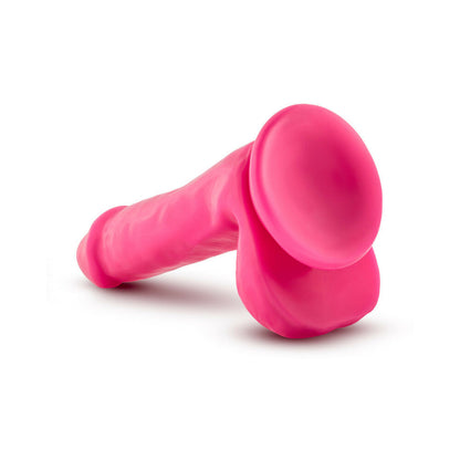 BLUSH - NEO ELITE 6 IN. SILICONE DUAL DENSITY DILDO WITH BALLS NEON