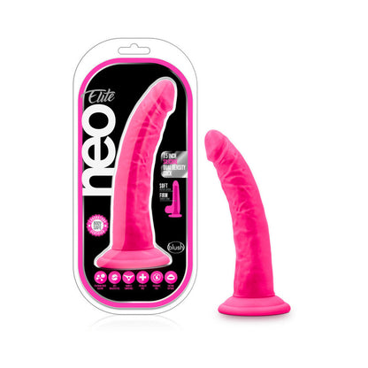 BLUSH - NEO ELITE 7.5 IN. SILICONE DUAL DENSITY DILDO NEON