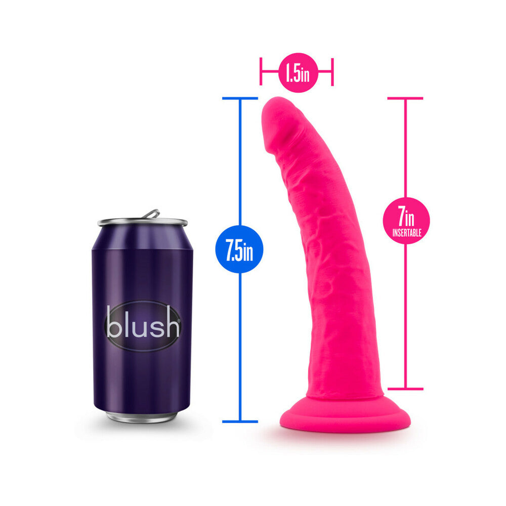 BLUSH - NEO ELITE 7.5 IN. SILICONE DUAL DENSITY DILDO NEON