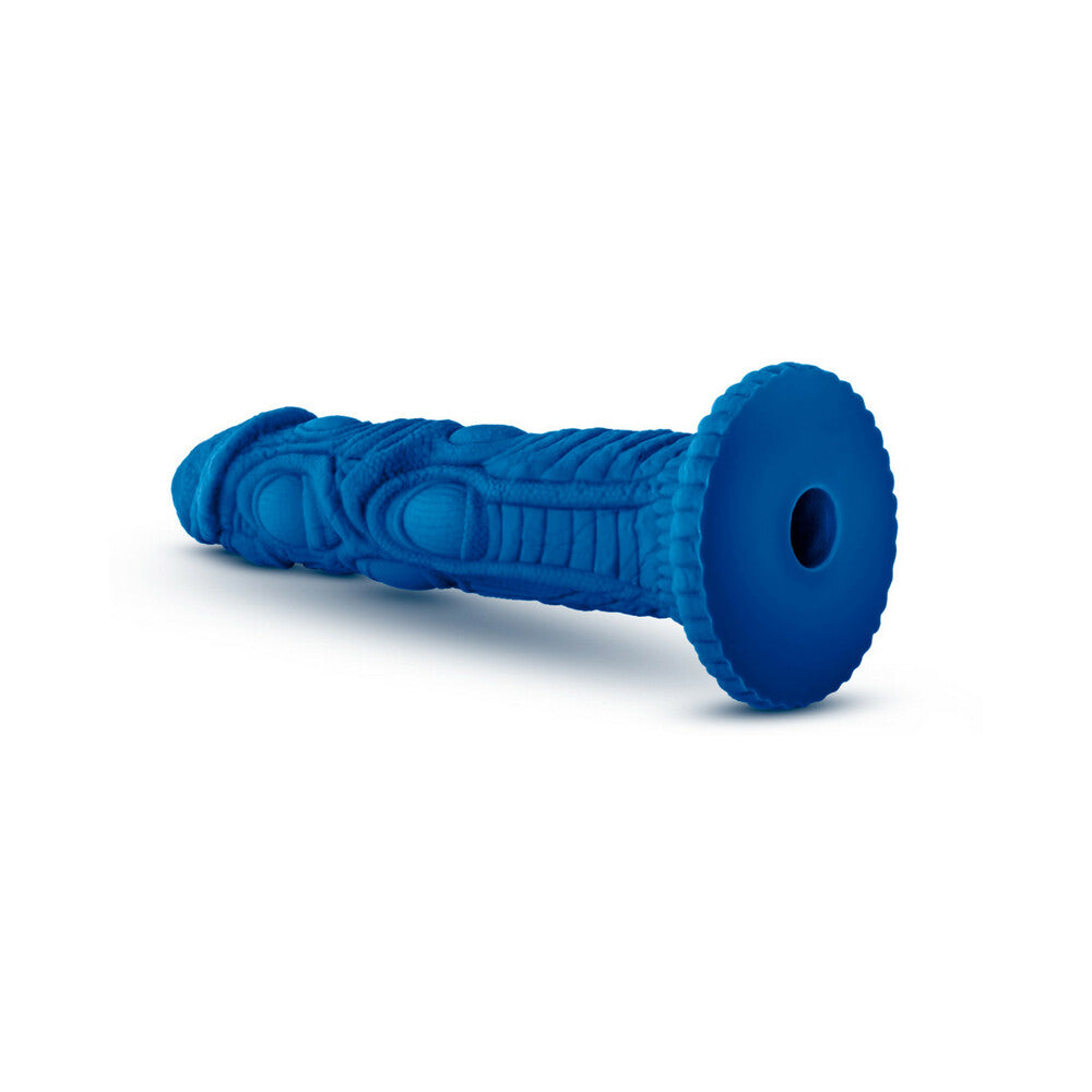 THE REALM DRAKEN 7.5 IN. SILICONE LOCK ON FANTASY DILDO BLUE