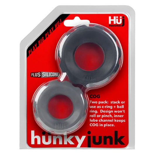 OXBALLS - HUNKYJUNK COG 2 SIZE C-RING, PACK, TAR / STONE