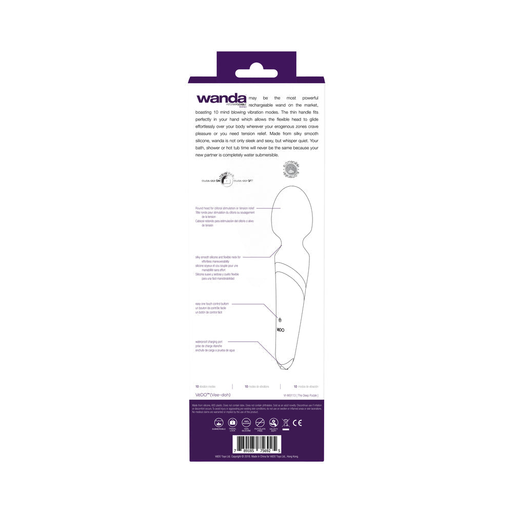 VEDO - WANDA RECHARGEABLE WAND VIBE - DEEP PURPLE
