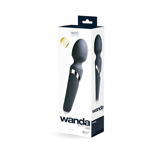 VEDO WANDA RECHARGEABLE WAND VIBE - JUST BLACK