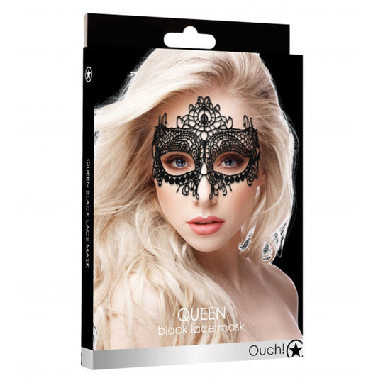 SHOTS - OUCH! QUEEN LACE EYE MASK BLACK