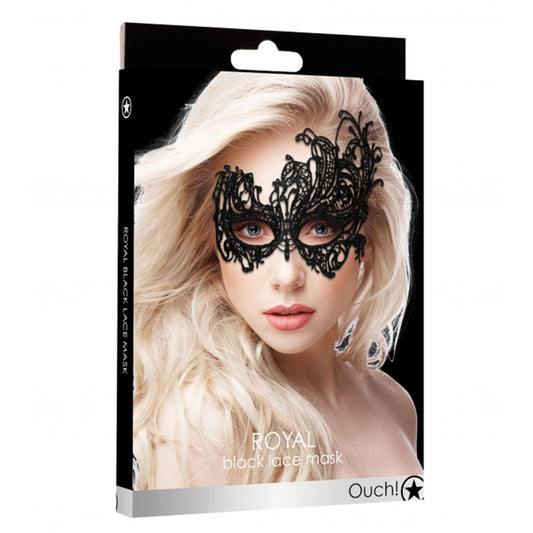 SHOTS - OUCH! ROYAL LACE EYE MASK BLACK