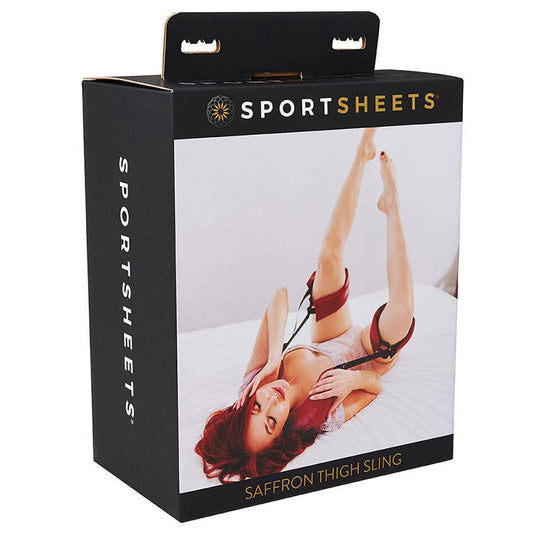 SPORTSHEETS SAFFRON ADJUSTABLE THIGH SLING POSITION SUPPORT RED/BLACK