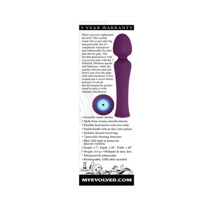 EVOLVED - MY SECRET WAND RECHARGEABLE SILICONE WAND VIBRATOR PURPLE