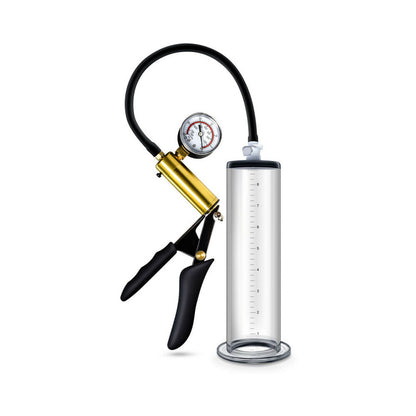 BLUSH - PERFORMANCE VX6 VACUUM PENIS PUMP WITH BRASS PISTOL & PRESSURE GAUGE CLEAR