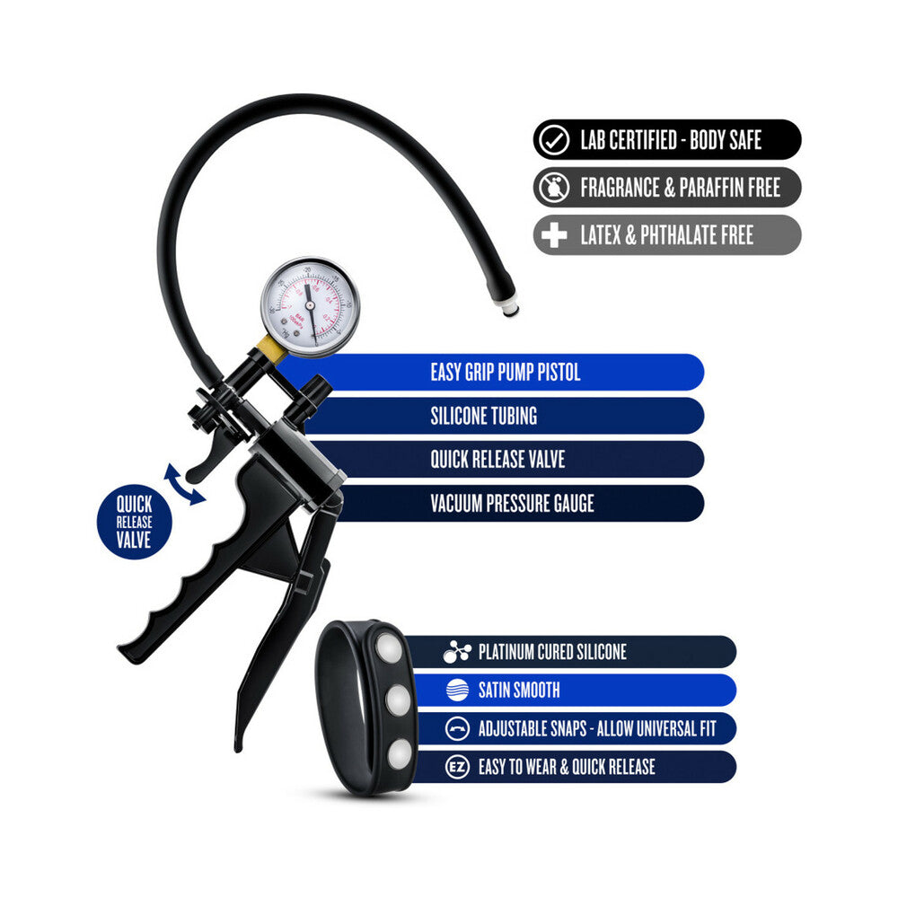 PERFORMANCE GAUGE PUMP PISTOL WITH SILICONE TUBING & SILICONE COCK STRAP BLACK