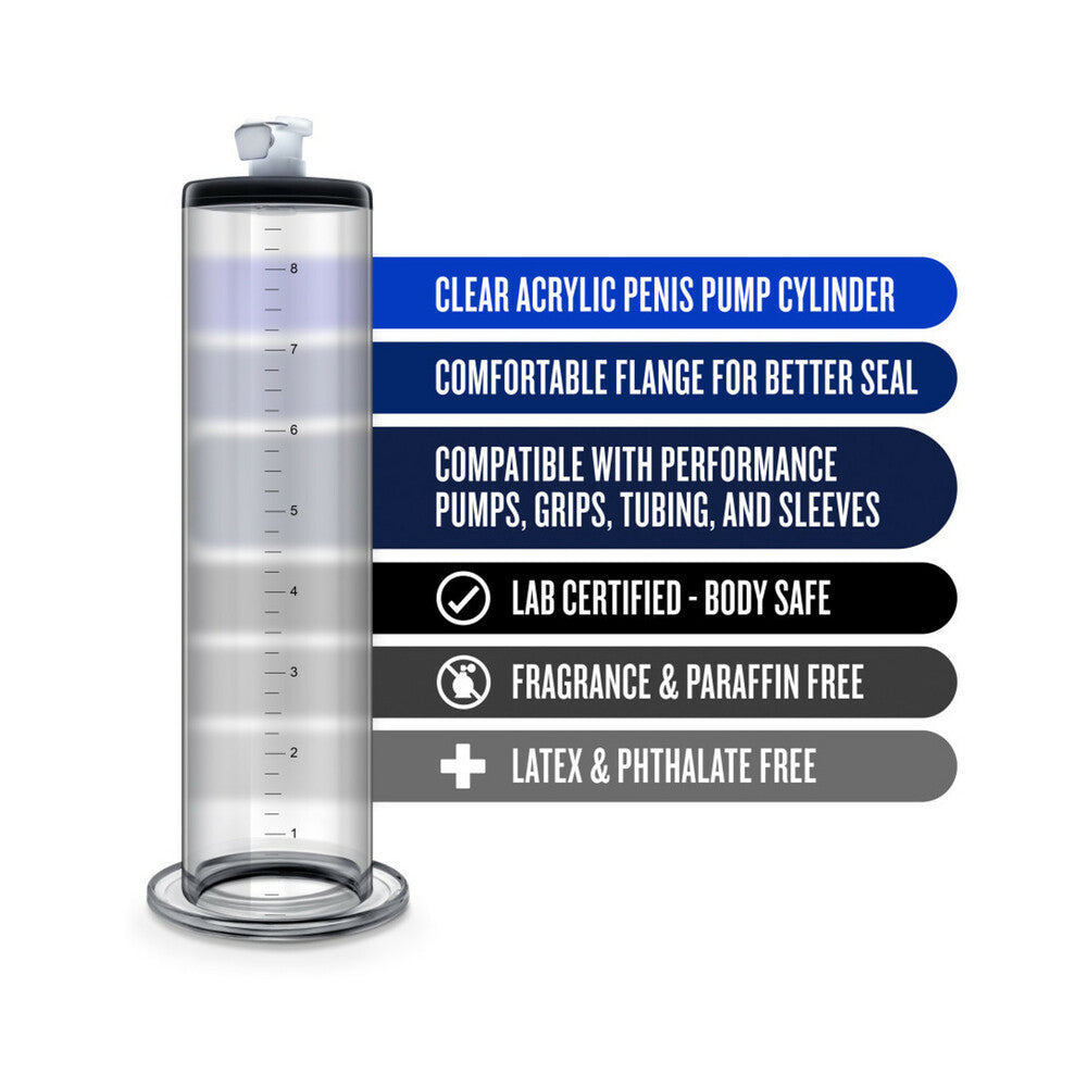 BLUSH - PERFORMANCE PENIS PUMP 9 IN. X 1.75 IN. CYLINDER CLEAR